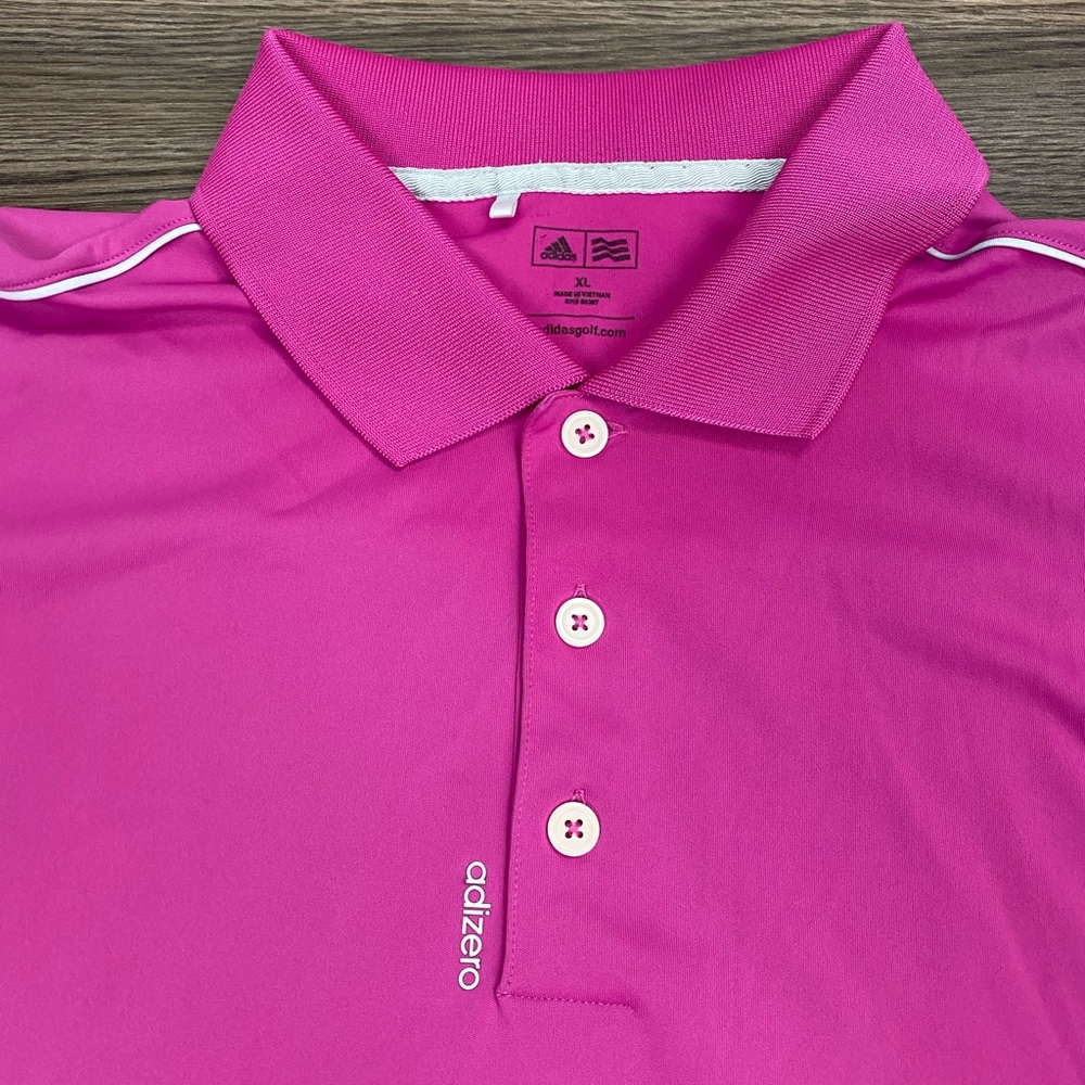 Adidas adizero Hot Pink Golf Polo Shirt XL - Picture 2 of 5